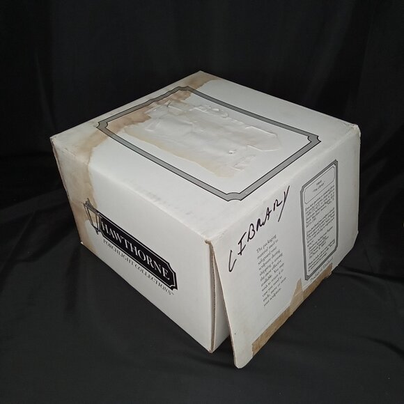 Vintage Christmas Luminary With Box The Library Norman Rockwell Hawthorne 1990s - Picture 16 of 16